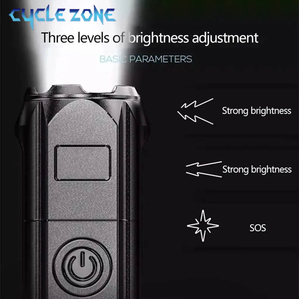 Portable LED Flashlight USB Re - Outdoor Adventure Zone ulasan dan harga